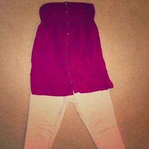 Strapless dress/ top w/ gold buttons